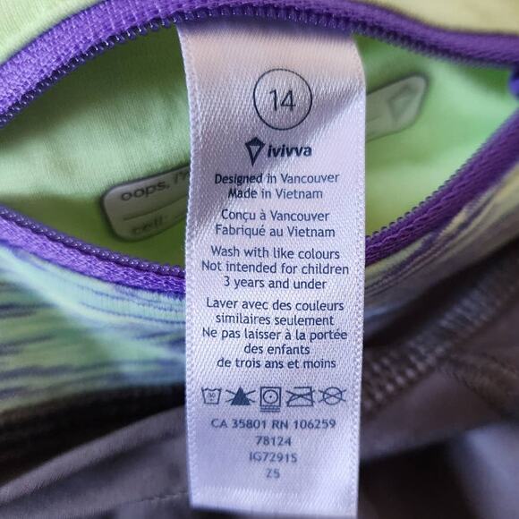 Lululemon Ivivva Slate & Faded Zap Fresh Teal Relay Racer Shorts Swift - Picture 6 of 7